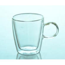 Hottest Hand-Made Double Wall Glass Tea/Coffee/Milk Cup with Handle Borosilicate Clear Heat Resistance